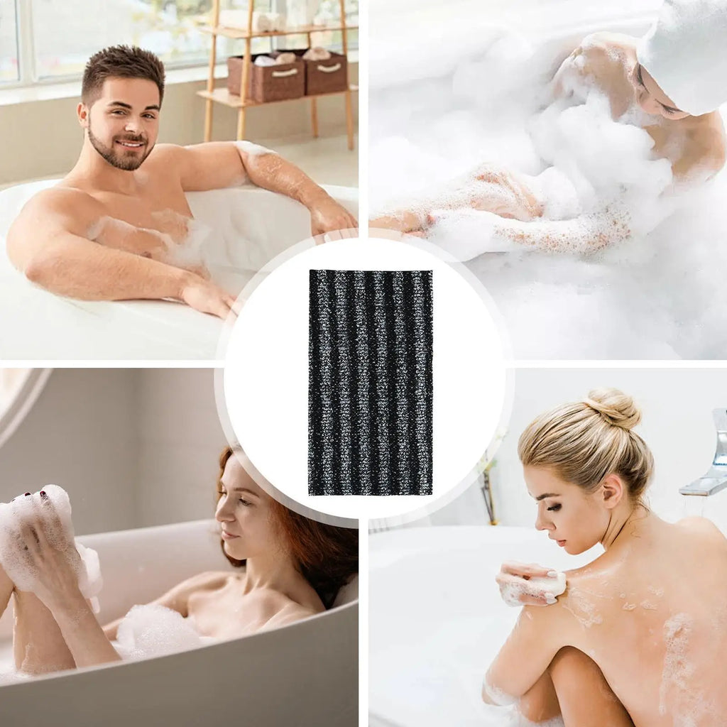Toalla exfoliante para baño, paño para lavar el cuerpo y la espalda, esponja suave para ducha, accesorios esenciales de limpieza para el baño.