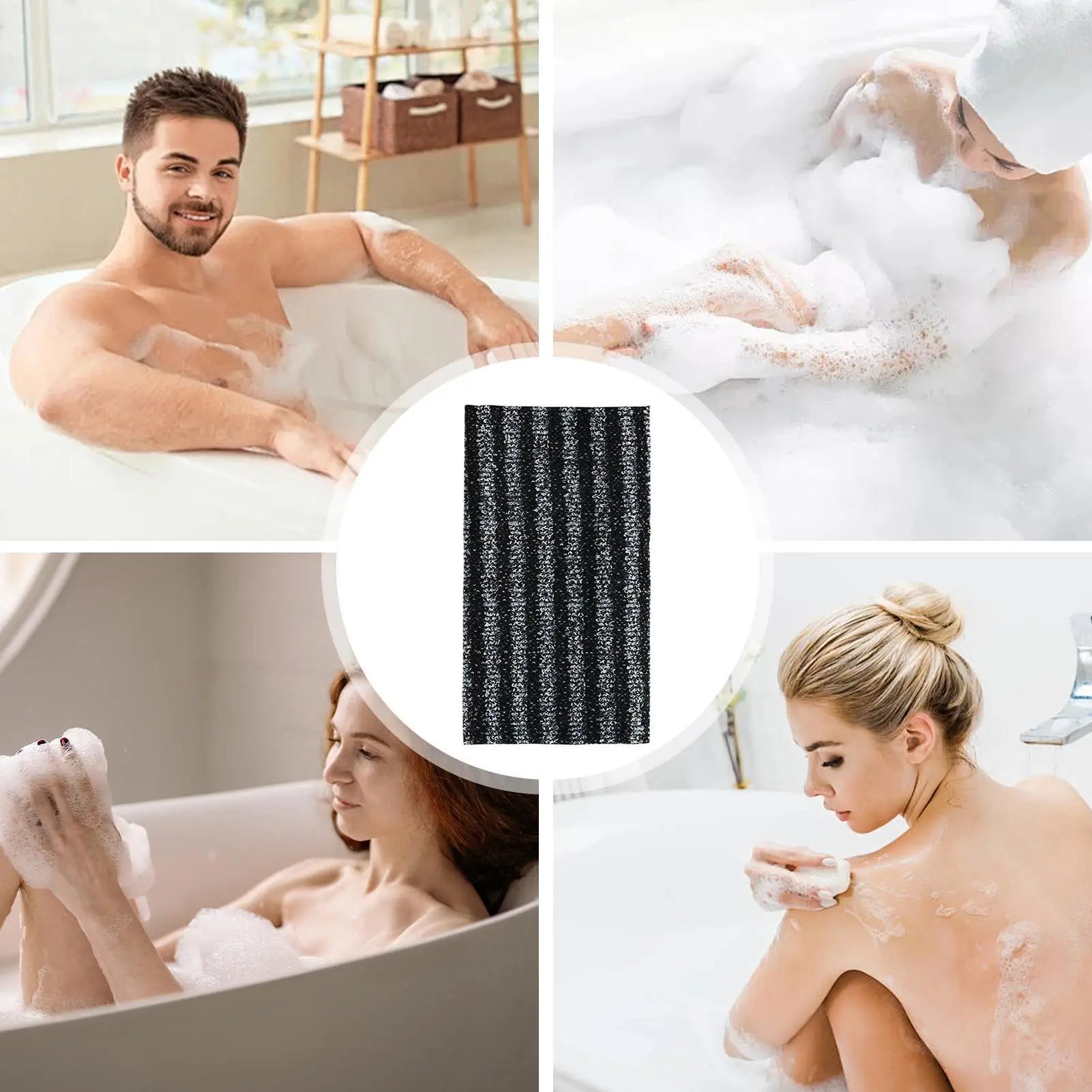 Toalla exfoliante para baño, paño para lavar el cuerpo y la espalda, esponja suave para ducha, accesorios esenciales de limpieza para el baño.