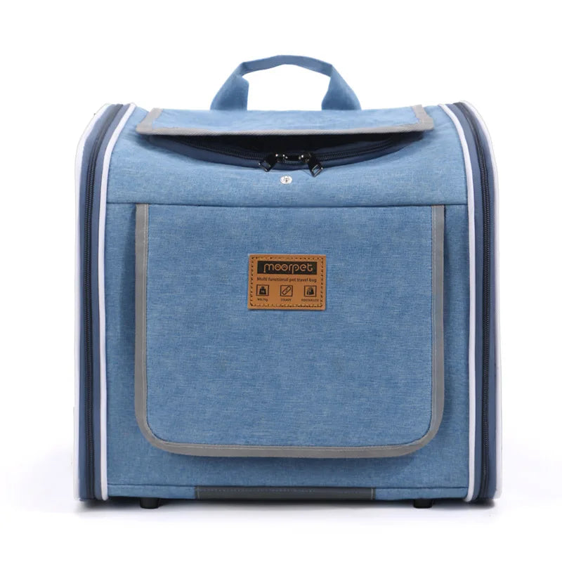 Mochila transportadora portátil para mascotas, bolsa de viaje de mano, bolsa de malla para gatos y perros, para asiento de coche o bicicleta, plegable, suministros para mascotas al aire libre