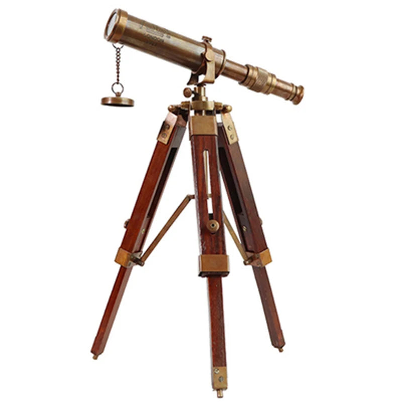 Telescopio de cobre puro, decoración de estilo europeo, americano y francés, decoración clásica suave para villas, oficinas y salas de exposición.