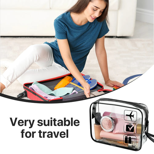 2 neceseres de viaje transparentes para líquidos, equipaje de mano aprobado por la TSA, neceser de maquillaje y cosméticos, bolsa que cumple con las normas de los aeropuertos.