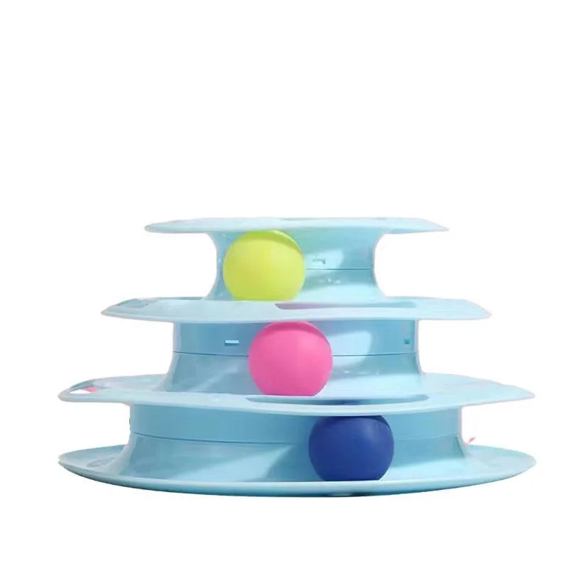 Juguete para gatos: bola de tres capas, tocadiscos interactivo educativo para gatos, torre de juego espacial para gatos.