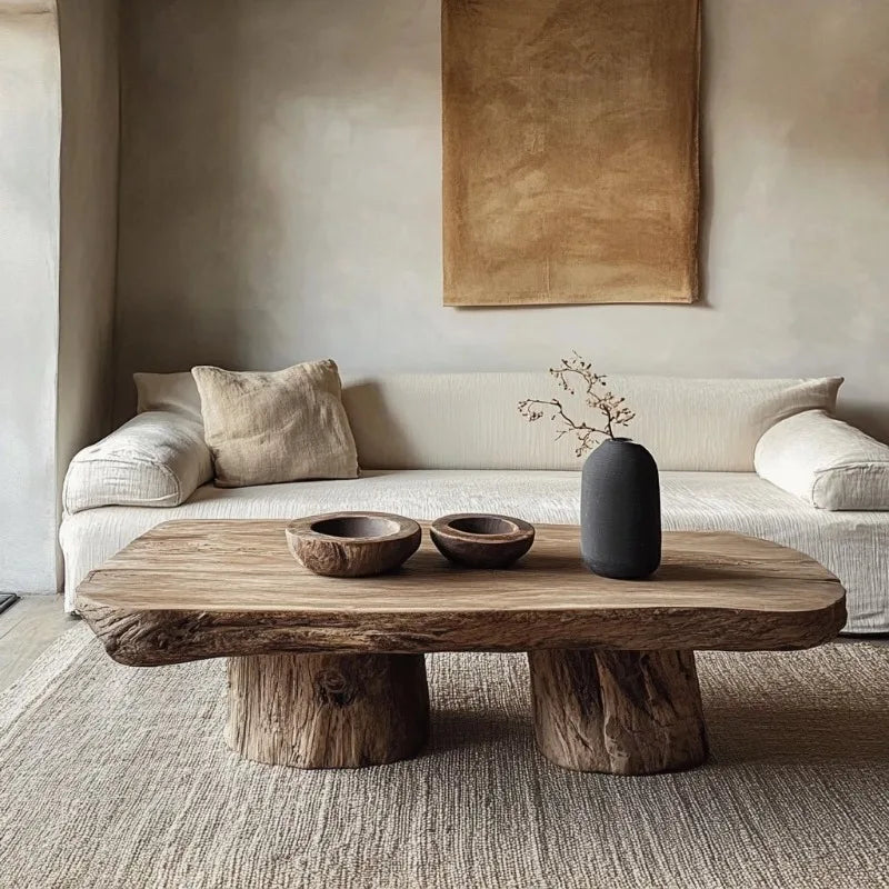 Mesa auxiliar minimalista de lujo, decoración de diseño, mesa de centro antigua y sencilla, mesa auxiliar única para salón, muebles