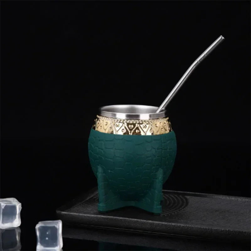 Vaso térmico de acero inoxidable de doble pared de 180 ml para café, cerveza, yerba mate y té.