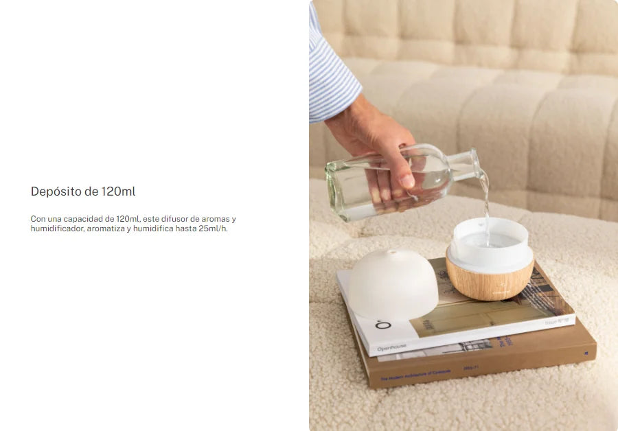 Crear - difusor de aroma, humidificador y lámpara de luz LED - depósito de 120 ml - función de aromaterapia - Studio Aroma