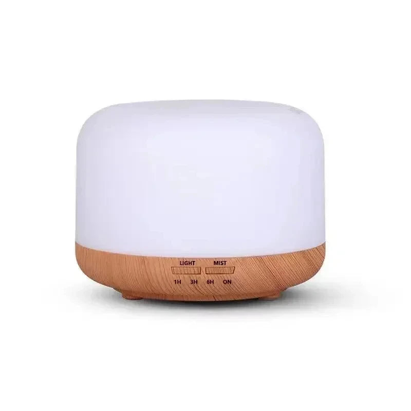 Mini humidificador USB de 500 ml con diseño de madera, difusor de aromas, humidificador de aire con luces nocturnas de colores, difusor de aceites esenciales.