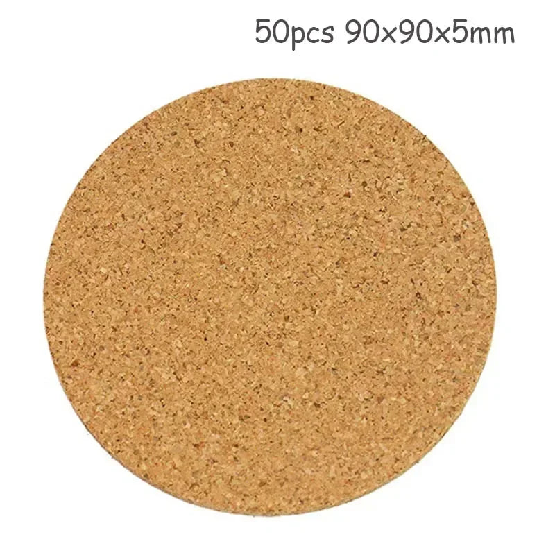 50/100 posavasos de corcho natural para tazas, manteles individuales para mesa, accesorios de cocina, posavasos redondos para tazas de café y té, decoración de escritorio