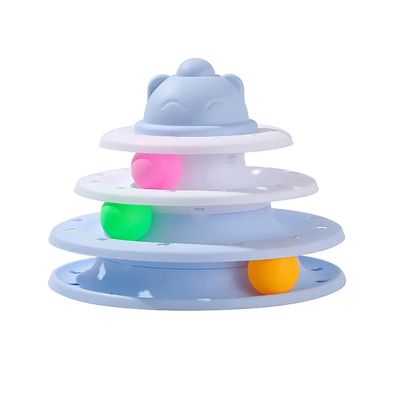Juguete para gatos: bola de tres capas, tocadiscos interactivo educativo para gatos, torre de juego espacial para gatos.