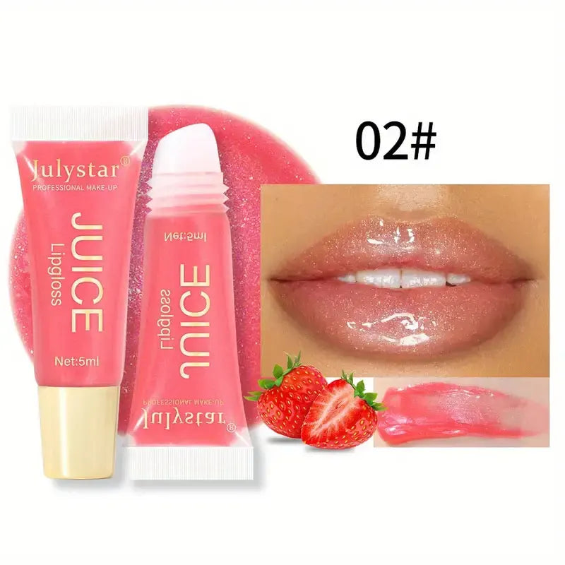 Aceite labial en gel transparente como el agua, bálsamo labial hidratante y suavizante. Reduce las líneas de los labios. Brillo labial con efecto de labios brillantes y aroma a frutas.