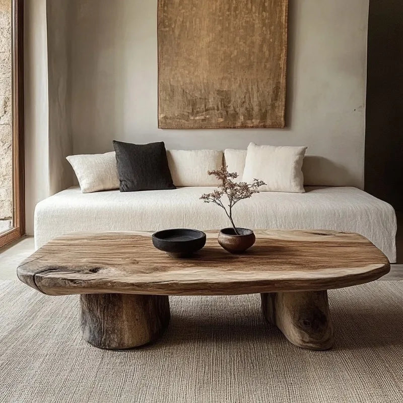 Mesa auxiliar minimalista de lujo, decoración de diseño, mesa de centro antigua y sencilla, mesa auxiliar única para salón, muebles