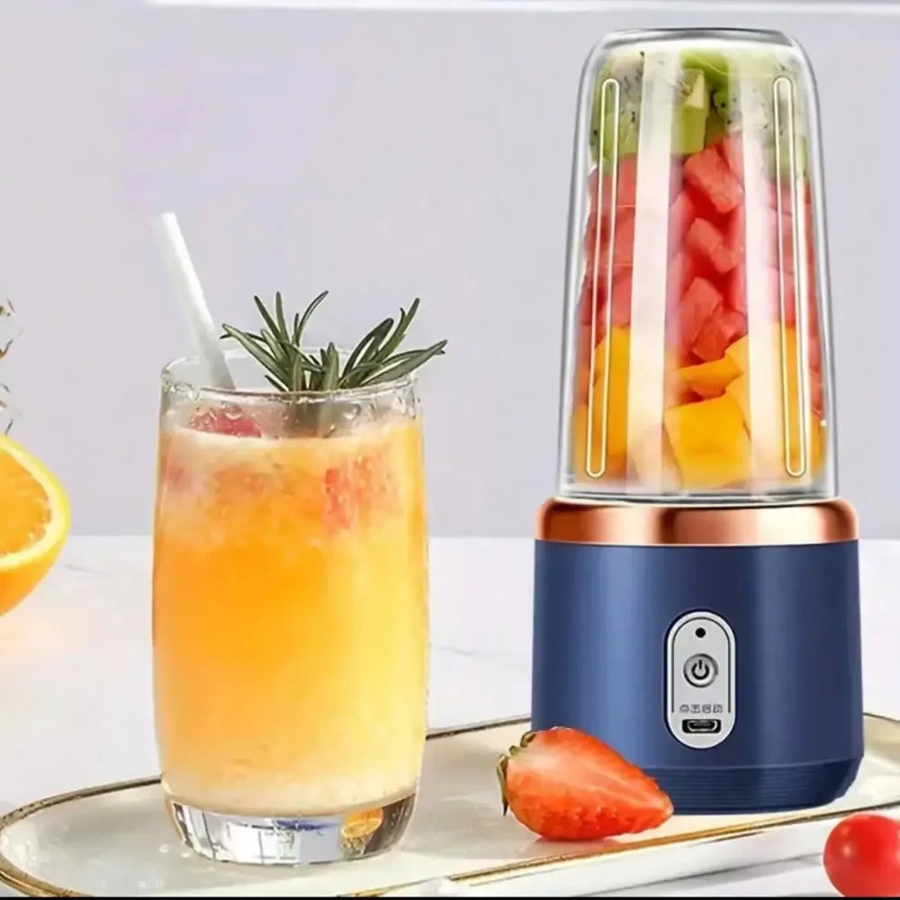 Licuadora y exprimidor portátil recargable de 380 ml, máquina personal para batidos y triturador de hielo para zumos, licuadora portátil de viaje.