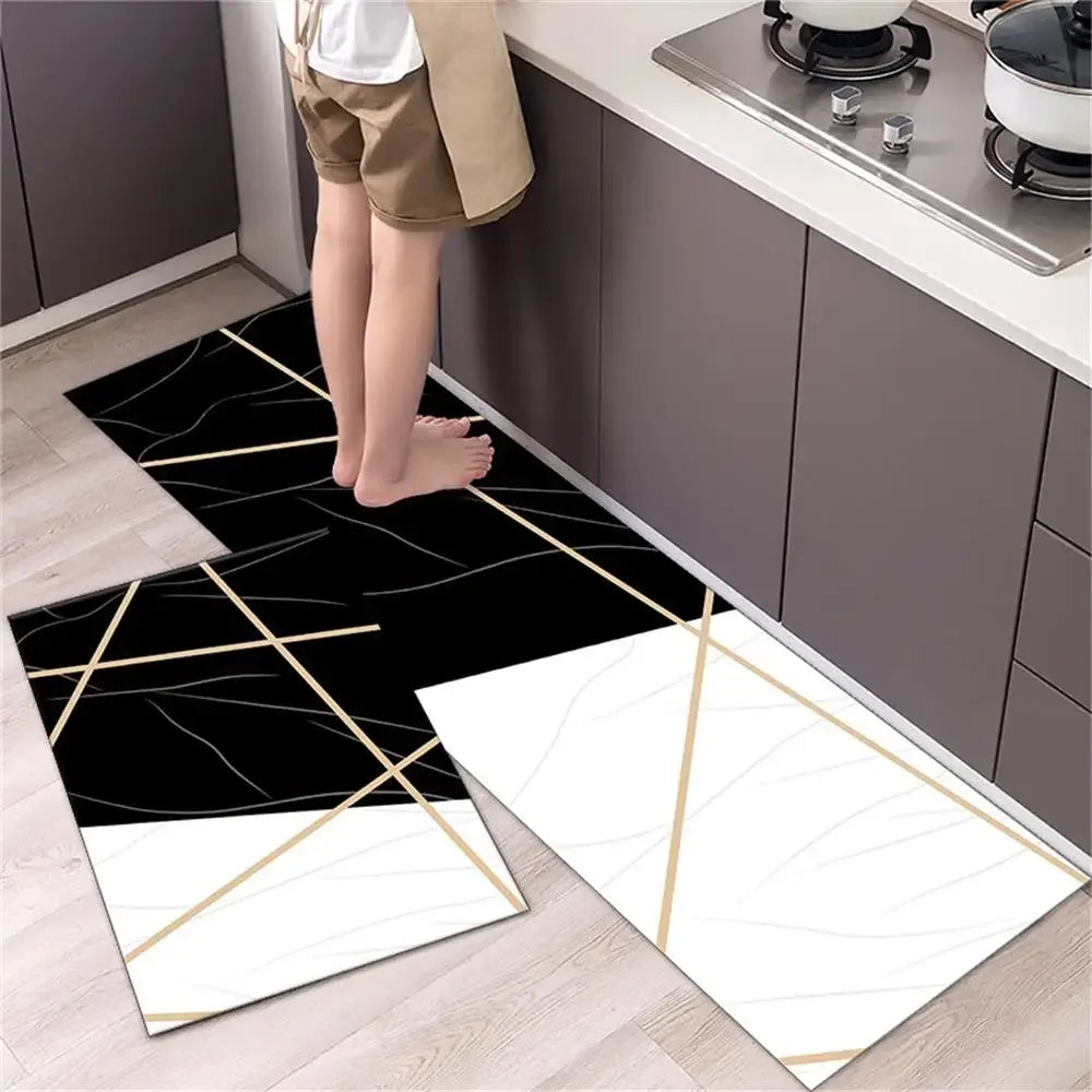 Alfombra para el suelo de la cocina, el dormitorio, la sala de estar, la mesita de noche, el pasillo, la alfombra suave lavable, antideslizante, el felpudo de entrada del baño.