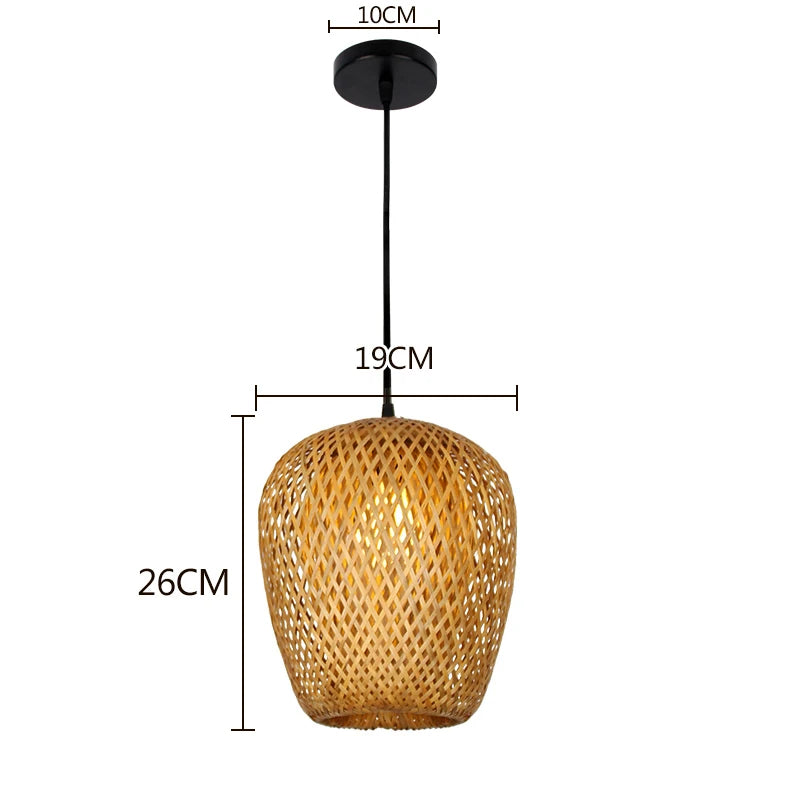 Lámparas colgantes tejidas a mano estilo chino de 18/19/30 cm, lámparas colgantes de bambú para restaurantes y decoración del hogar.