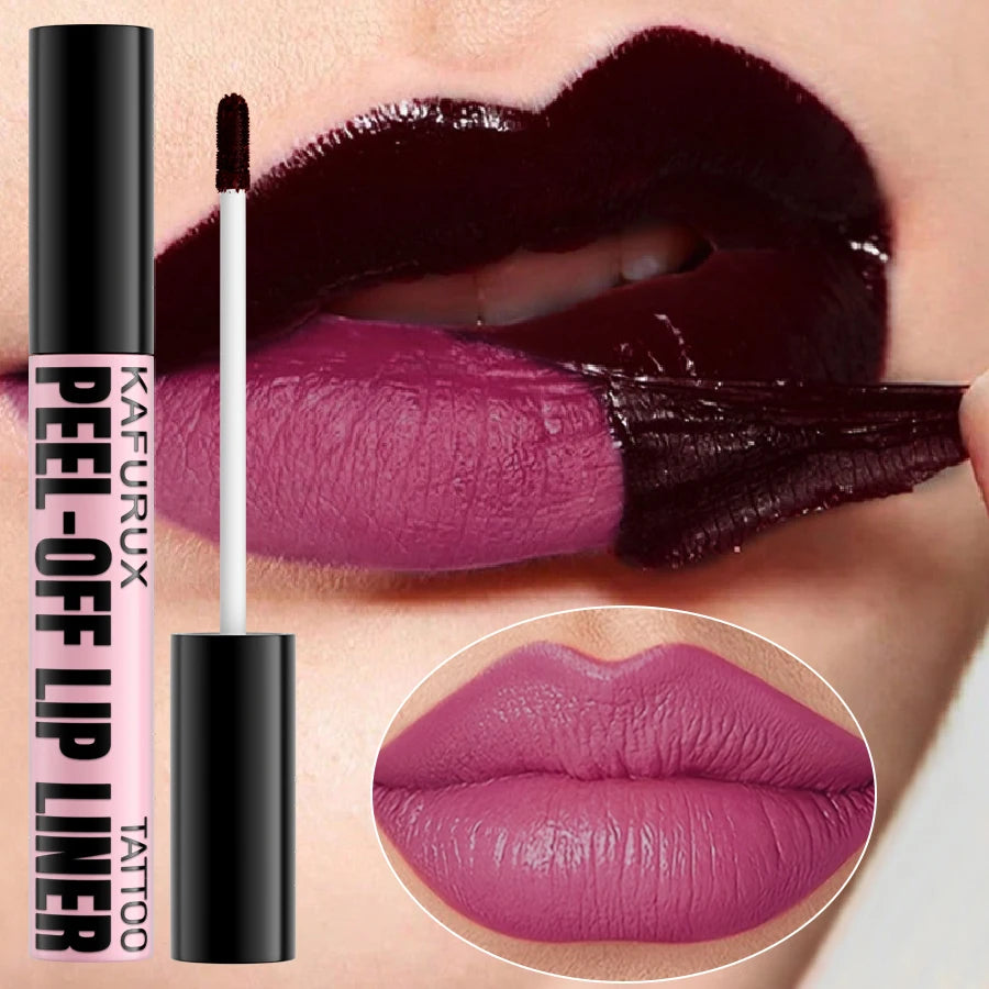 Tinte labial peel-off de 7 colores, larga duración, resistente al agua, rosa, a prueba de transferencia, no se transfiere, brillo labial de maquillaje natural