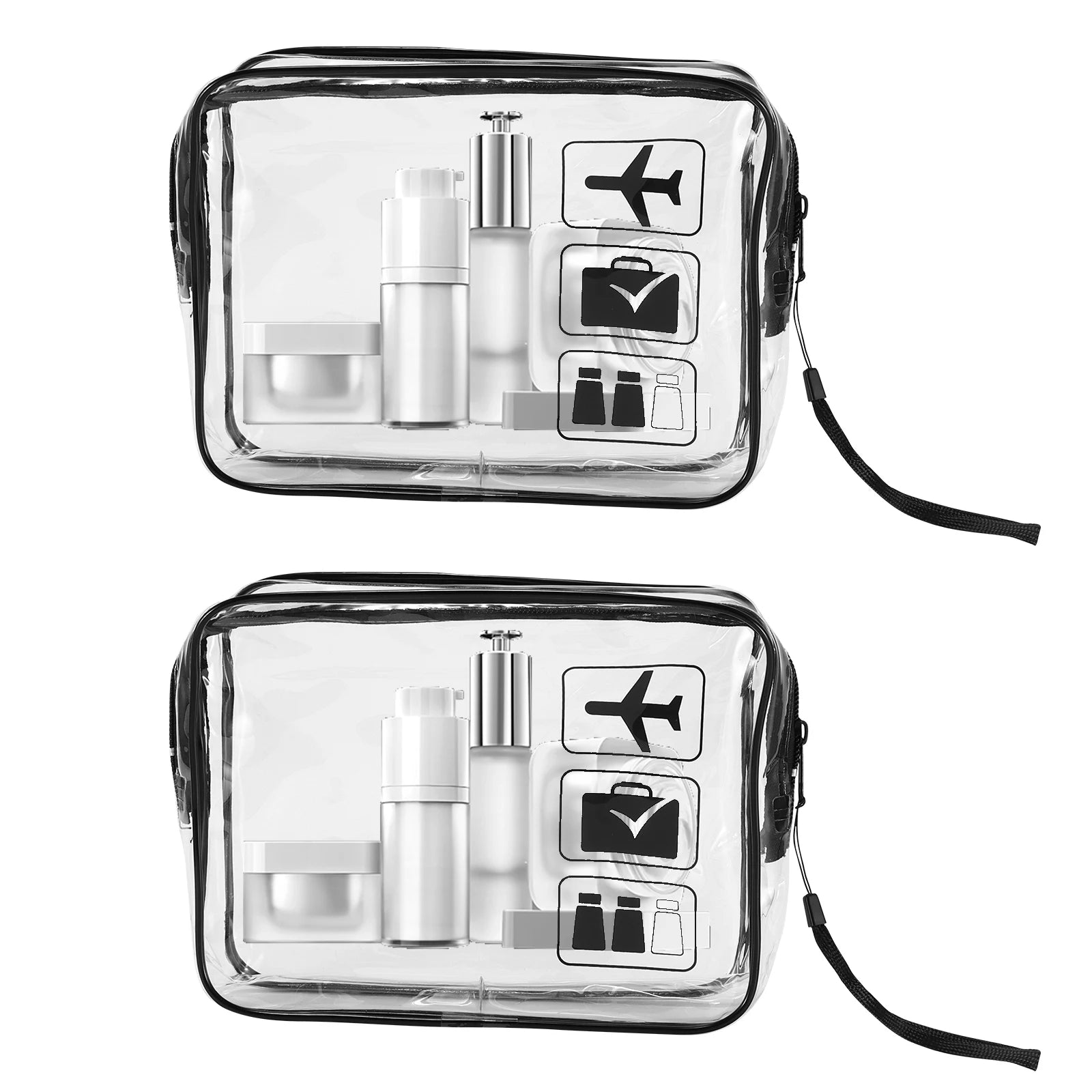 2 neceseres de viaje transparentes para líquidos, equipaje de mano aprobado por la TSA, neceser de maquillaje y cosméticos, bolsa que cumple con las normas de los aeropuertos.