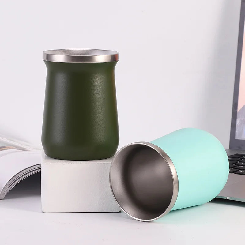 Mate de doble pared con diseño creativo de Sudamérica, termo de 240 ml (8 oz) para  mate.