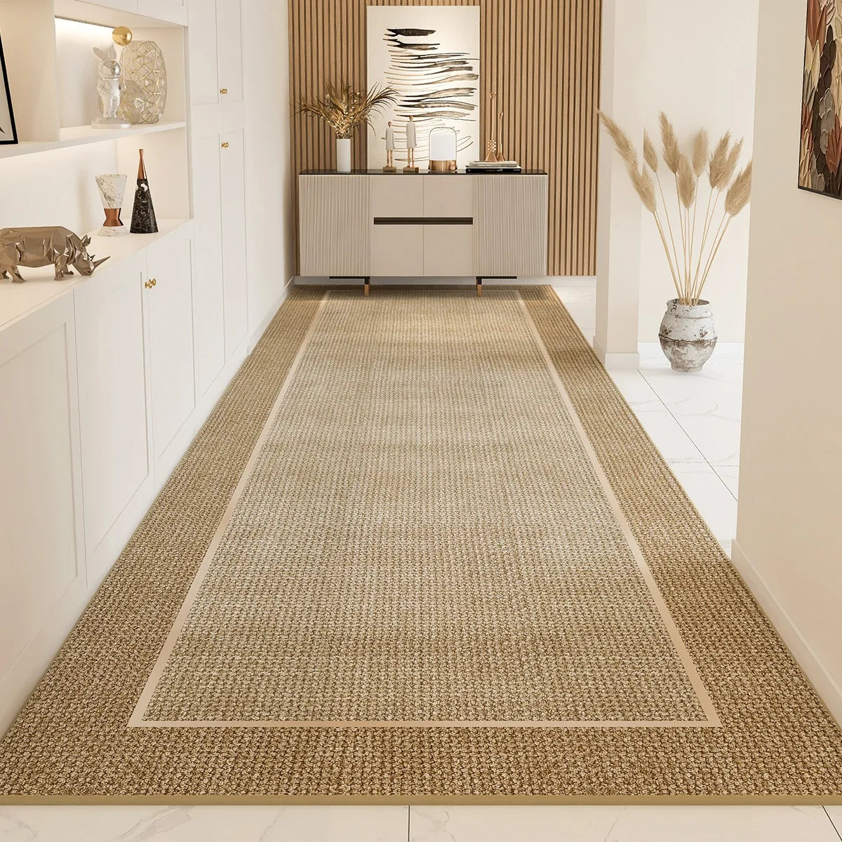 Alfombra para pasillo, a prueba de polvo y resistente al desgaste, alfombra de entrada, alfombra grande y larga de color liso para decoración del hogar.