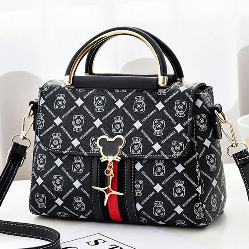 Bolso de hombro nuevo para mujer, bolso tote de lujo de diseñador, bolsos de mano de cuero con monograma estampado, bolso de hombro individual.