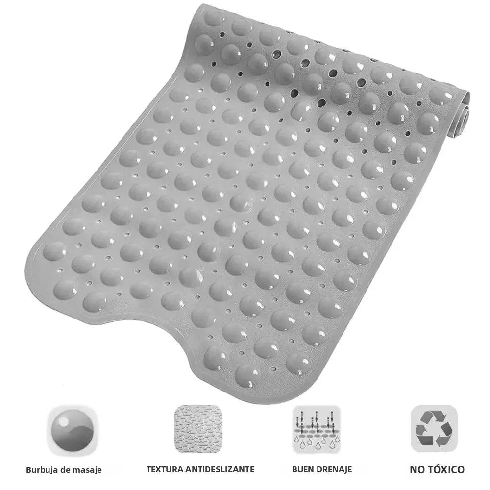 Alfombrillas para bañera y ducha, extralargas antideslizantes de 40 x 16 pulgadas con orificios de drenaje y ventosas, alfombrilla para baño.