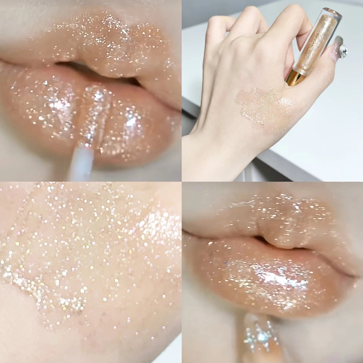 Brillo labial hidratante, voluminizador y brillante, glaseado labial con efecto espejo y brillo a base de agua, aceite labial hidratante para unos labios carnosos.