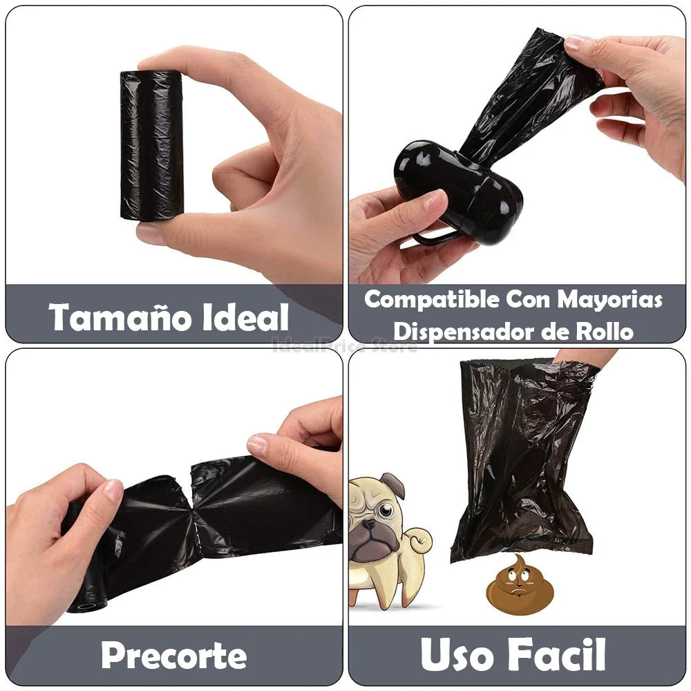 Bolsas para excrementos de perro DISTRIBUX, bolsas de plástico resistentes que miden 33 x 22 cm, ideales para recoger rápidamente los excrementos de perro durante los paseos; duraderas, ecológicas y perfectas para los dueños de mascotas.