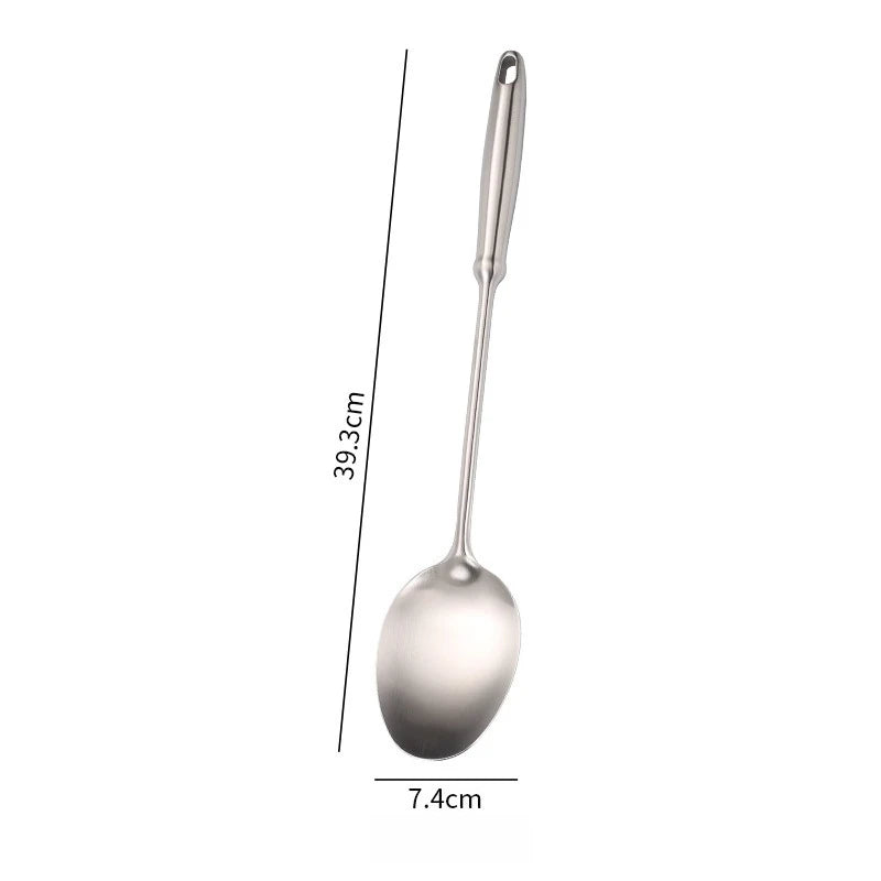 Utensilio para cocinar, servir y mezclar. Herramienta de cocina. Cuchara de cocina ranurada de acero inoxidable. Colador de metal grande para chef.