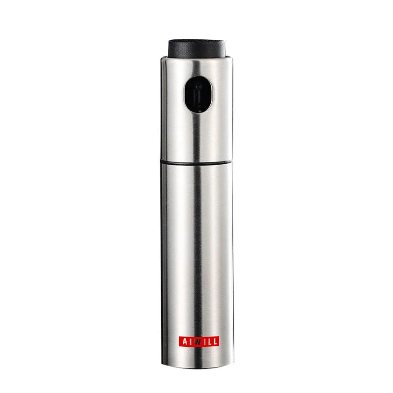 AIWILL Pulverizador de aceite de oliva de acero inoxidable de 100 ml, botella pulverizadora para aceite de cocina, lata de aceite para barbacoa, 1 unidad