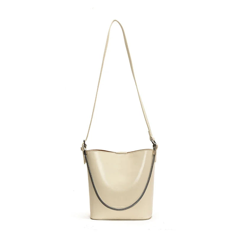 Nuevos bolsos tipo cubo de gran capacidad para mujer con correa ancha para el hombro, bolso de hombro individual con cordón, bolso de mano cruzado