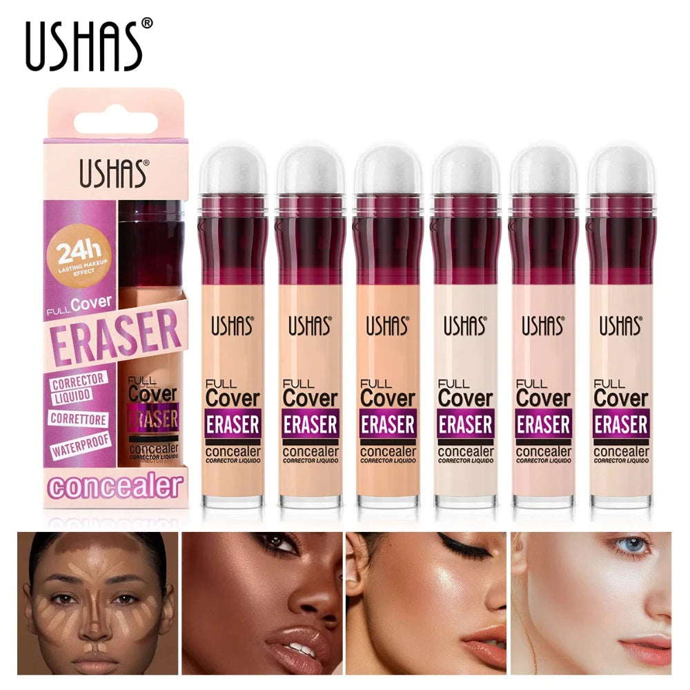 Corrector facial con cabezal de esponja, base de maquillaje líquida mate, control de grasa, crema BB de larga duración, resistente al agua, iluminador, cosméticos.