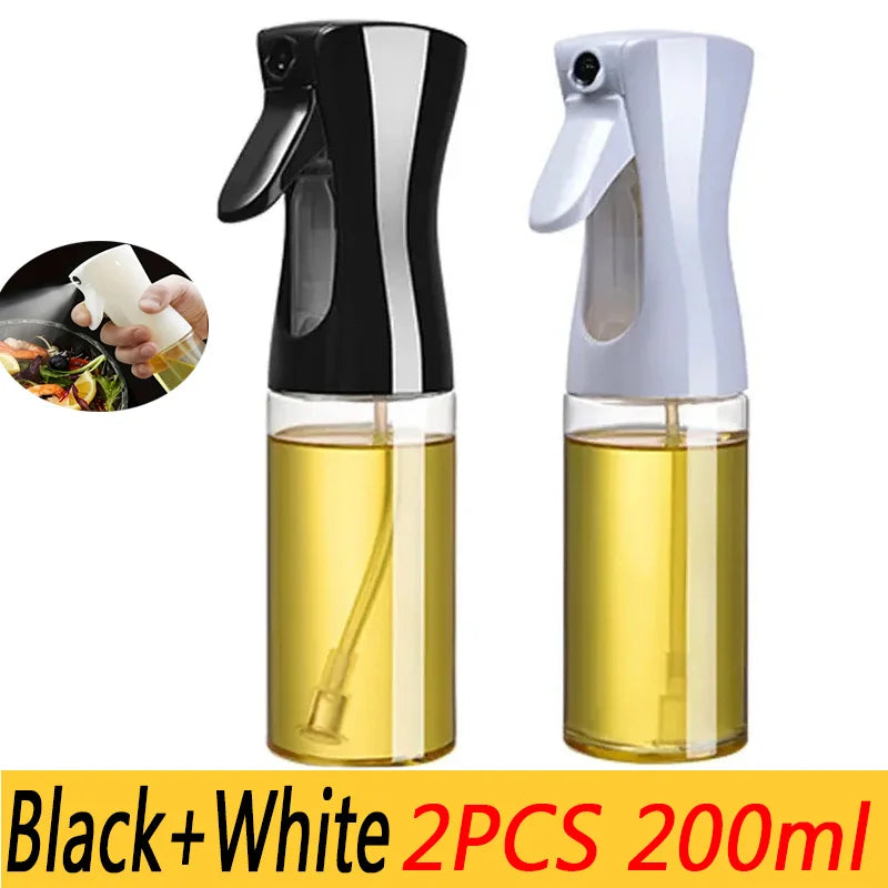 Botella pulverizadora de aceite de 200/300/500 ml para barbacoa, cocina, aceite de oliva, pulverizador de aceite de plástico para hornear, botella vacía, botella de vinagre o pincel de aceite