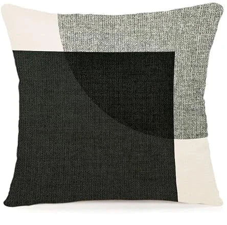 Funda de almohada negra con estampado geométrico para decoración del hogar, adecuada para sofá de oficina, sala de estar, jardín o coche.