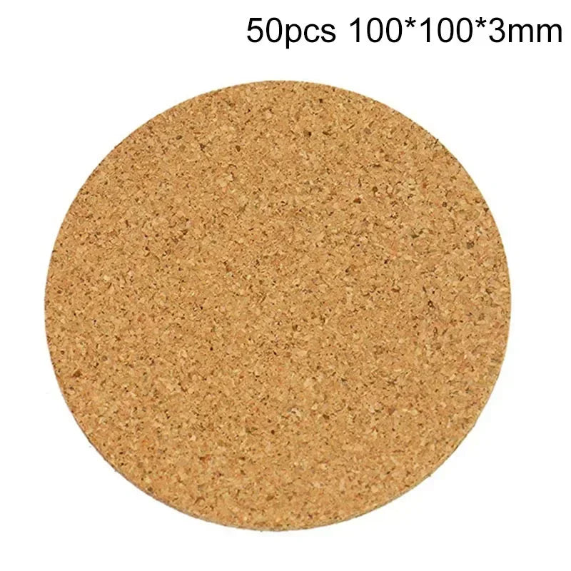 50/100 posavasos de corcho natural para tazas, manteles individuales para mesa, accesorios de cocina, posavasos redondos para tazas de café y té, decoración de escritorio