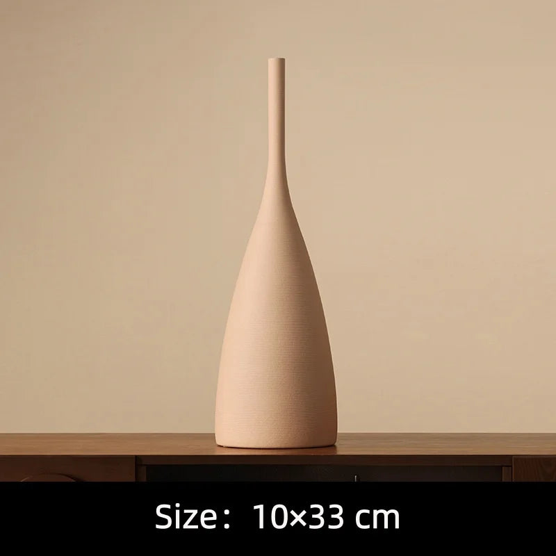 Jarrón nórdico minimalista Morandi Jarrón de cerámica vintage con textura cepillada Jarrón de cerámica vintage con textura cepillada Decoración del hogar
