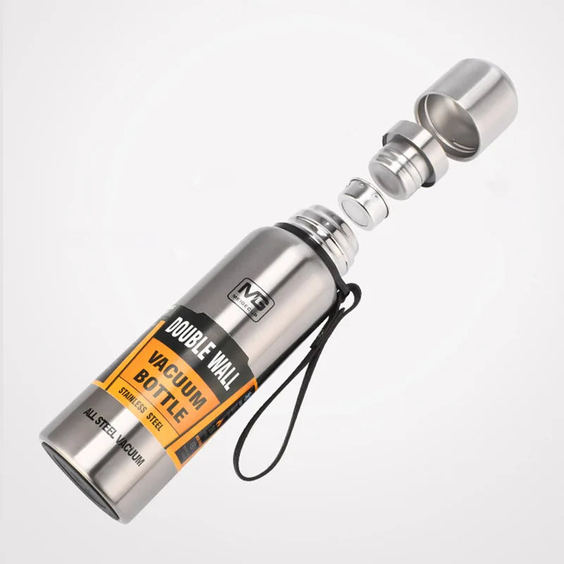 Termo portátil UPORS de acero inoxidable de gran capacidad, con aislamiento al vacío y cuerda, disponible en 500/700/1000/1500 ml.