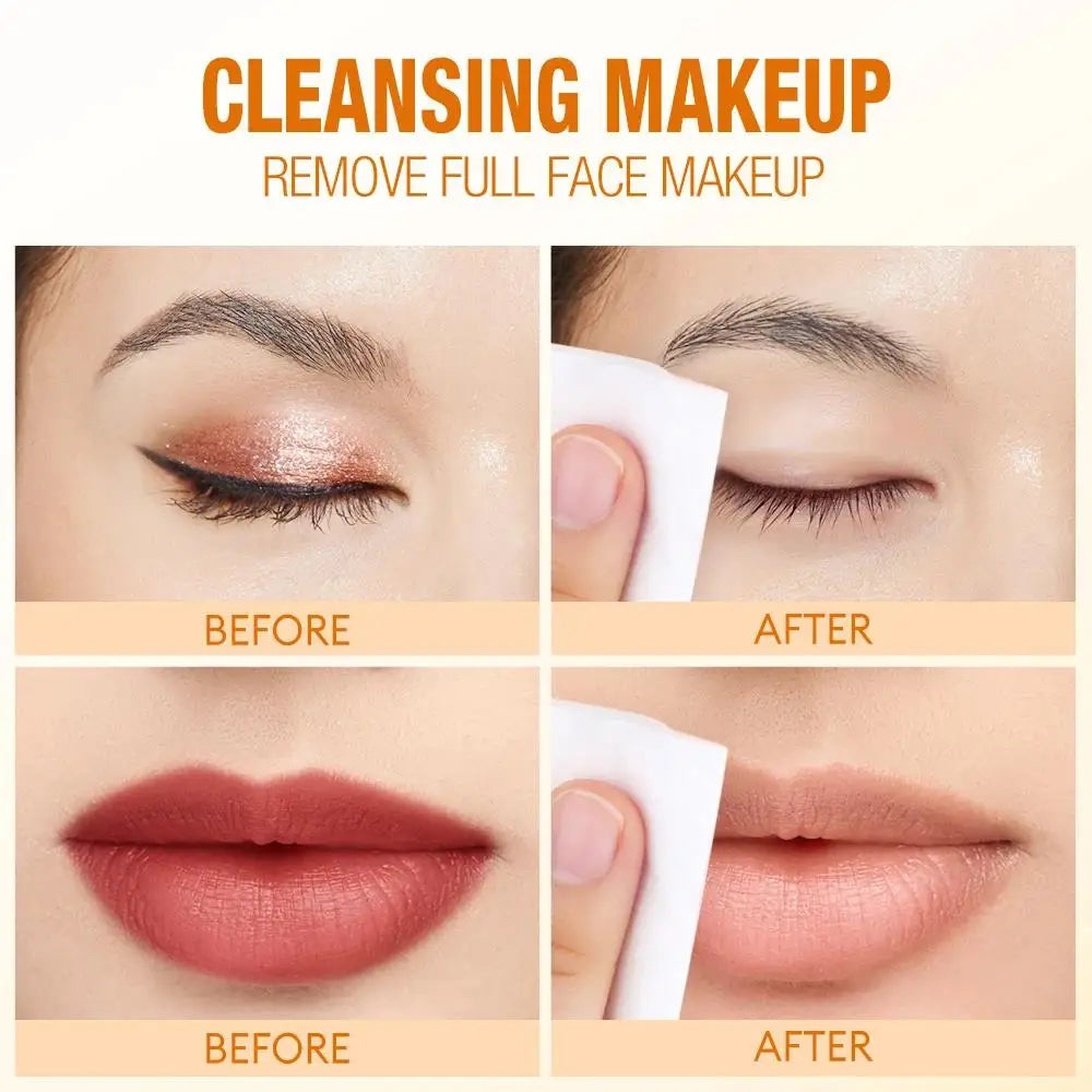 Desmaquillante bifásico con esencia de vitamina C para pieles sensibles. Disuelve instantáneamente el maquillaje más resistente sin irritar.
