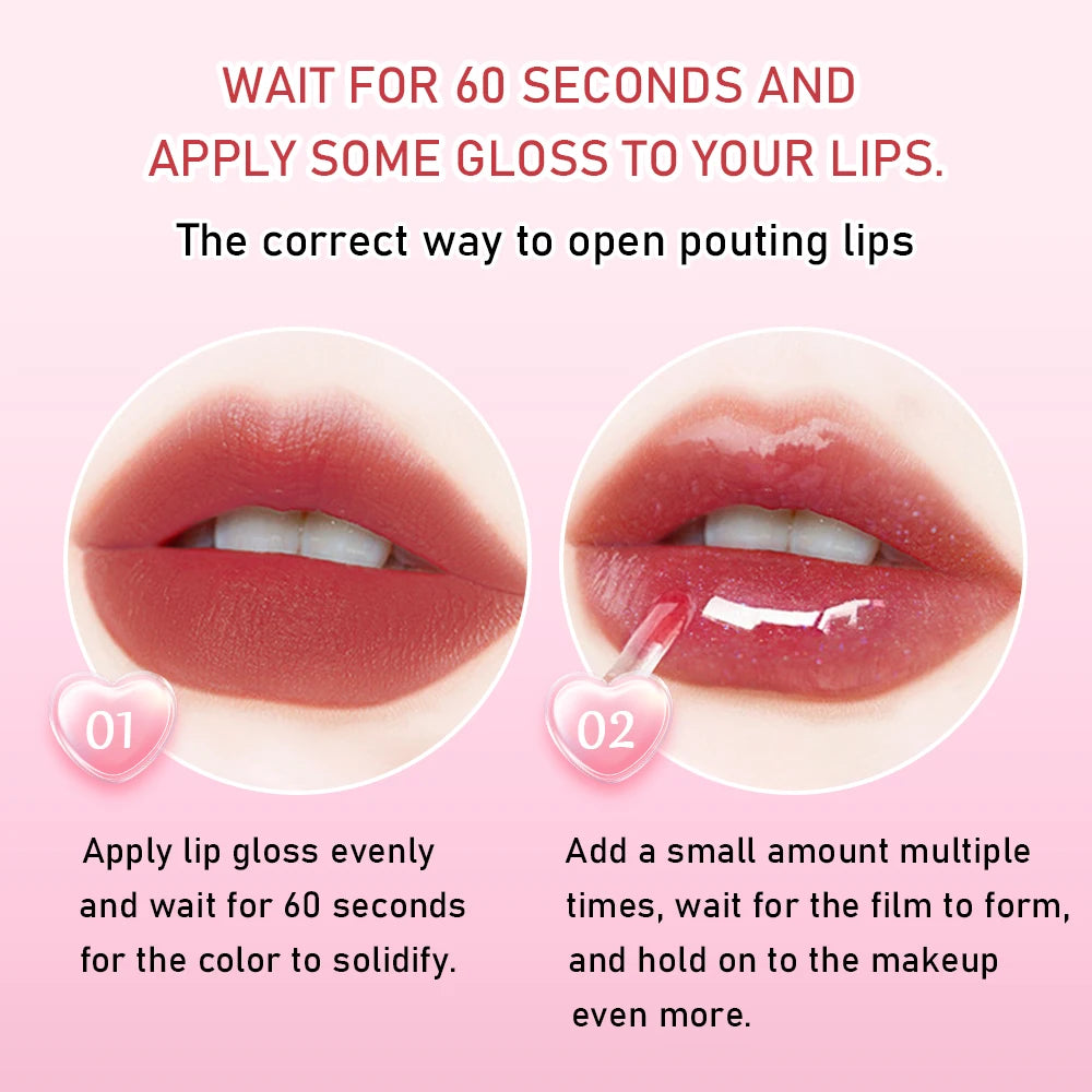 Brillo labial mate de doble punta 2 en 1, aceite labial hidratante transparente, brillo labial líquido con destellos y efecto espejo.