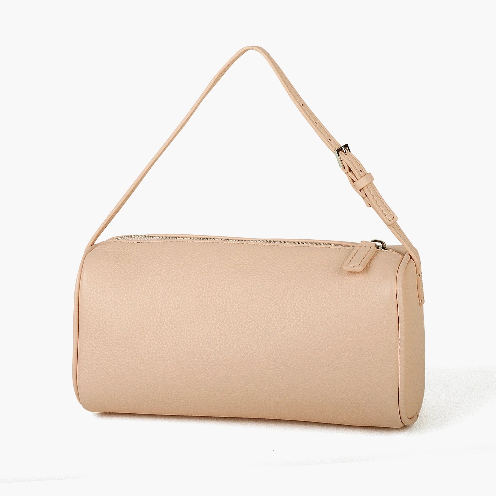 Bolso mini Donna-in de piel de becerro de grano completo para mujer, de piel auténtica con correa para el hombro, bandolera con forma de barril.