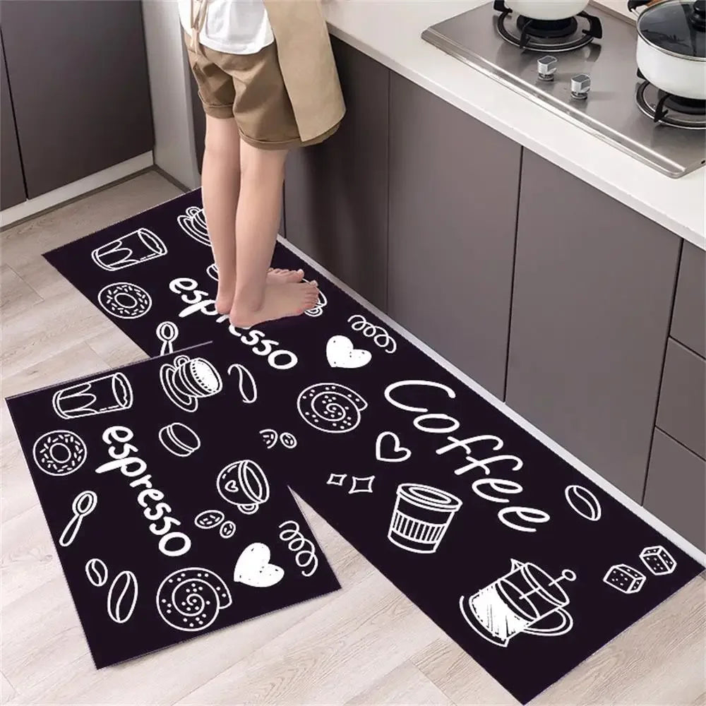 Alfombra para el suelo de la cocina, el dormitorio, la sala de estar, la mesita de noche, el pasillo, la alfombra suave lavable, antideslizante, el felpudo de entrada del baño.