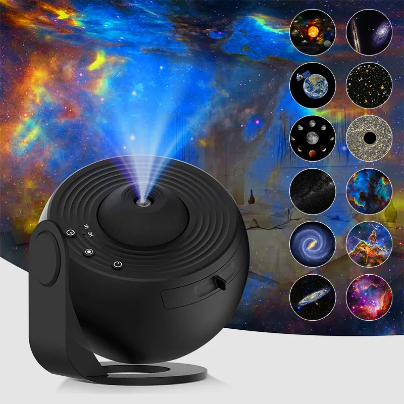 Proyector de galaxias con luz nocturna, proyector de cielo estrellado, lámpara planetaria giratoria de 360° para dormitorio infantil, regalo de San Valentín, decoración de bodas