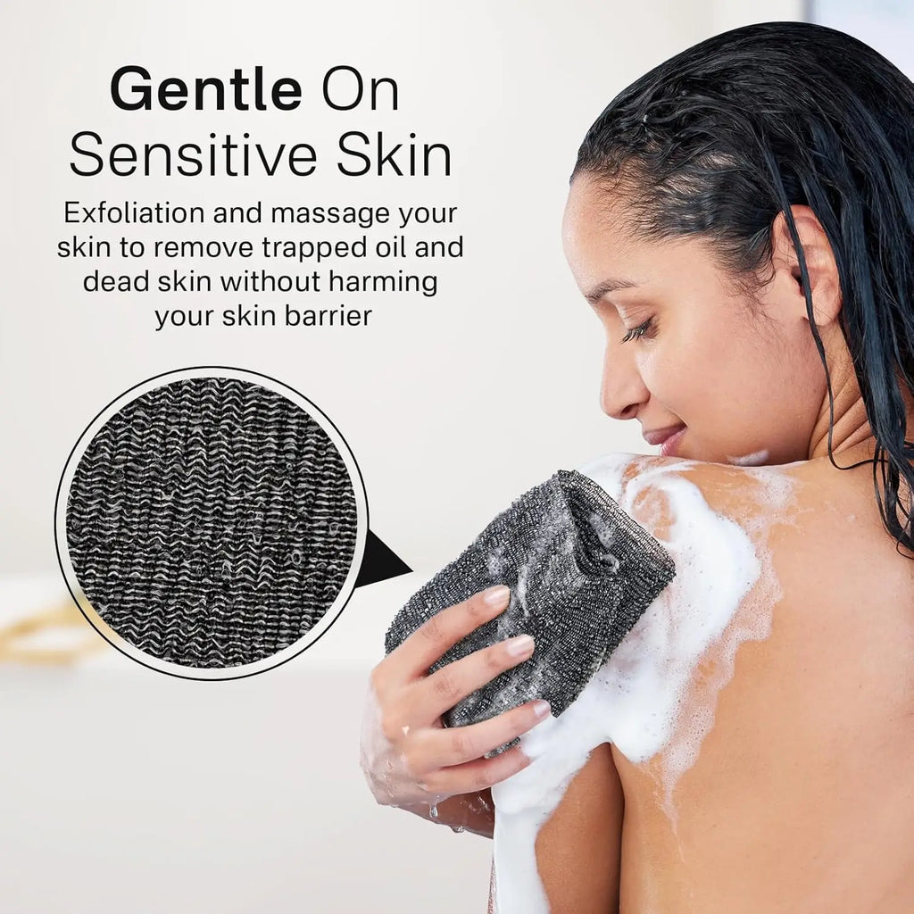 Toalla exfoliante para baño, paño para lavar el cuerpo y la espalda, esponja suave para ducha, accesorios esenciales de limpieza para el baño.