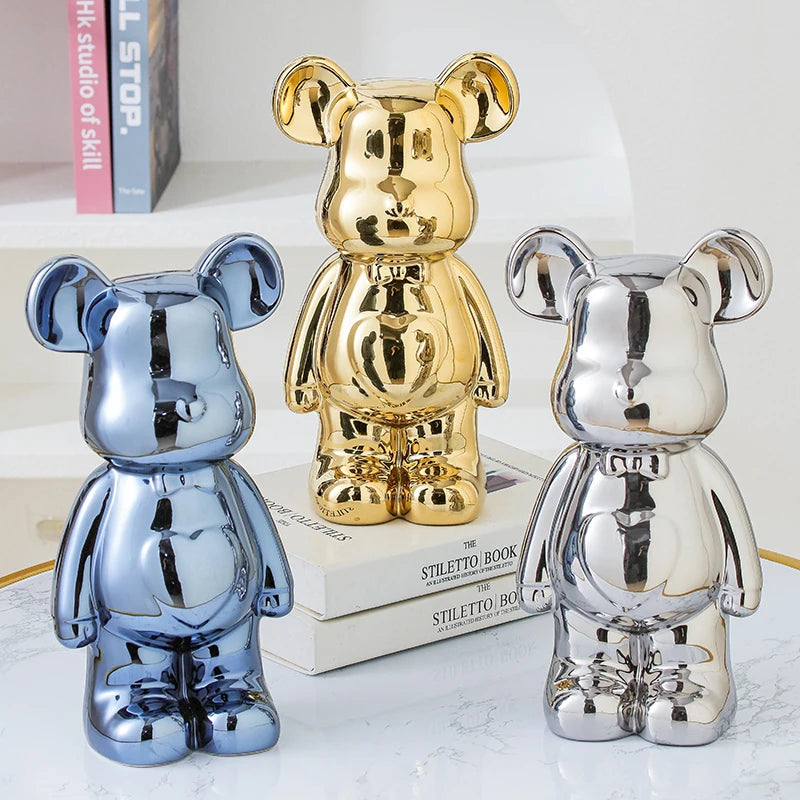 17/27/cm Oso estético Ladrillo Estatua de cerámica Oso de peluche decoración figura de acción Esculturas Adorno para habitación Decoración del hogar Manualidades