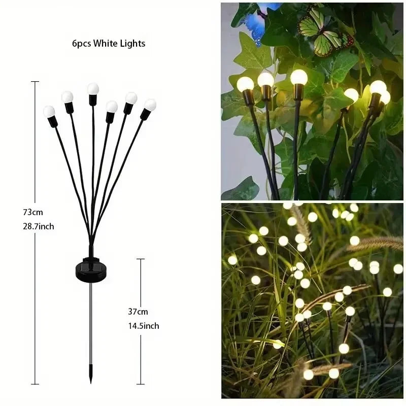 Luces solares tipo luciérnaga de 6/8/10 litros, impermeables, para decoración de exteriores, jardín y paisajes. Ideales para decoración festiva.