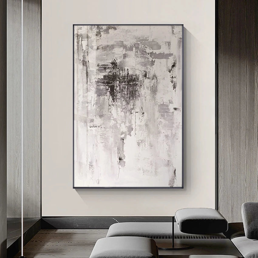 Pintura al óleo abstracta nórdica, lienzo hecho a mano, mural decorativo acrílico sin marco, imagen colgante para sala de estar, dormitorio, pasillo, porche.