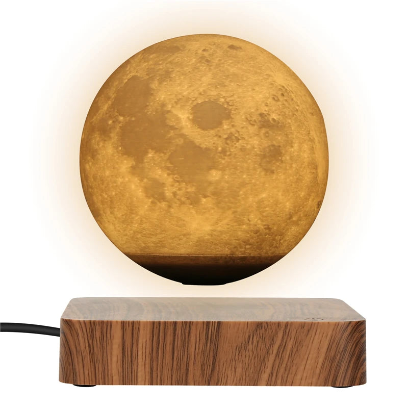 Lámpara lunar creativa 3D de levitación magnética LED, luz nocturna giratoria con forma de luna flotante, decoración para el hogar, regalo de moda para las fiestas, bricolaje.