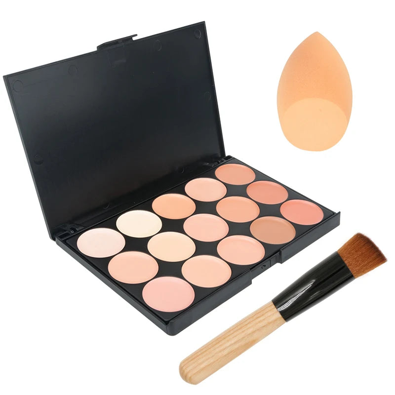 Paleta de contorno en crema de camuflaje con 15 colores para maquillaje profesional