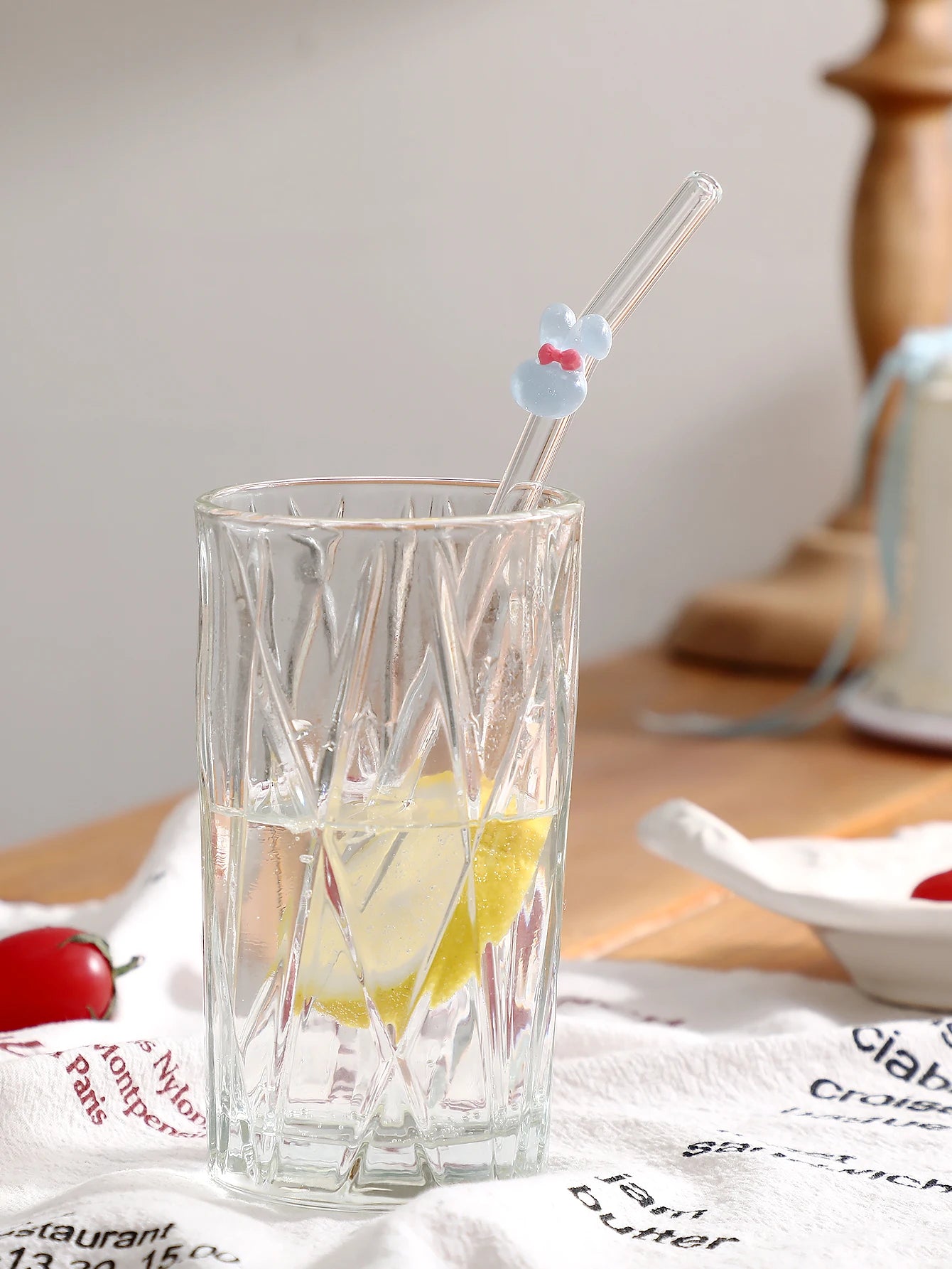 1/5 Pajitas de cristal con diseños de animales: seta, conejo y pato. Ideales para té de burbujas, café y cócteles. Un regalo perfecto para fiestas y ocasiones especiales.