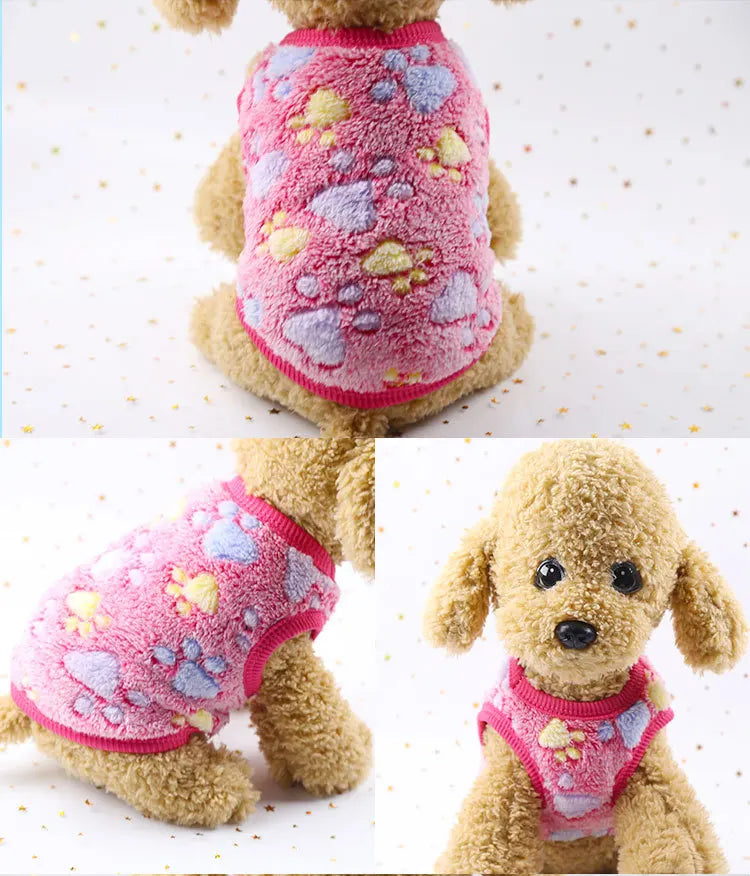 Lindo chaleco de invierno para perros pequeños y gatos, suéter cálido para mascotas, chaqueta acolchada de franela suave para cachorros, accesorios para perros XXS