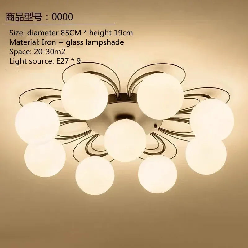 Lámpara de techo LED para sala de estar, dormitorio, restaurante, lámpara de araña, hotel americano, estudio, pasillo