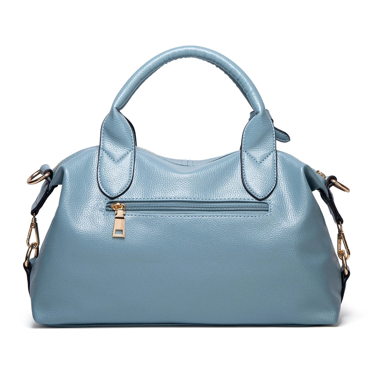 Bolso de mano elegante y moderno , de piel encerada al aceite, práctico bolso cruzado Boston de piel sintética de color liso, correa de hombro desmontable, diseño de doble asa, ajustable