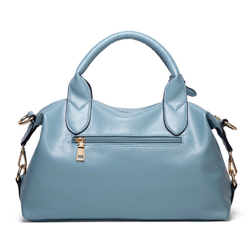 Bolso de mano elegante y moderno , de piel encerada al aceite, práctico bolso cruzado Boston de piel sintética de color liso, correa de hombro desmontable, diseño de doble asa, ajustable